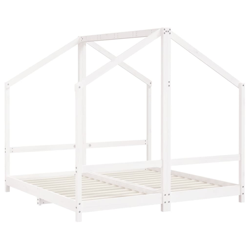 Kinderbedframe 2x(90x190) cm massief grenenhout