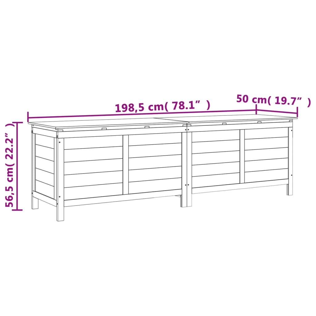 Tuinbox 150x50x56,5 cm massief vurenhout antracietkleurig