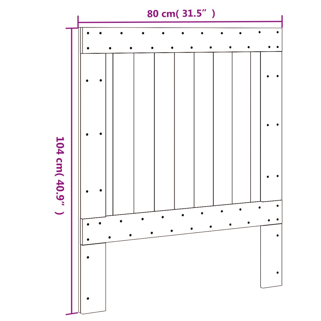 Hoofdbord 100x104 cm massief grenenhout