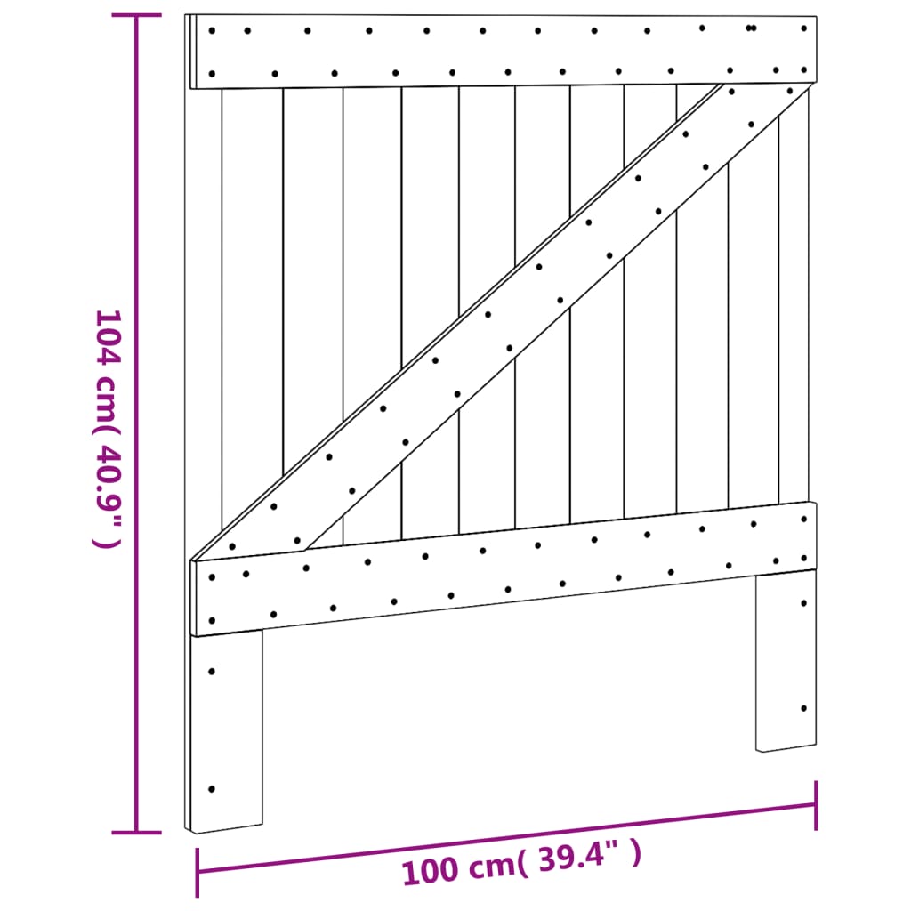 Hoofdbord 100x104 cm massief grenenhout