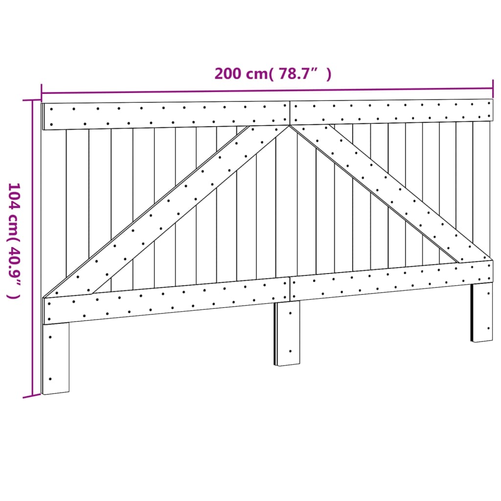 Hoofdbord 100x104 cm massief grenenhout