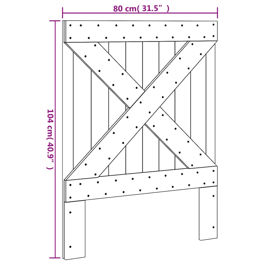 Hoofdbord 100x104 cm massief grenenhout