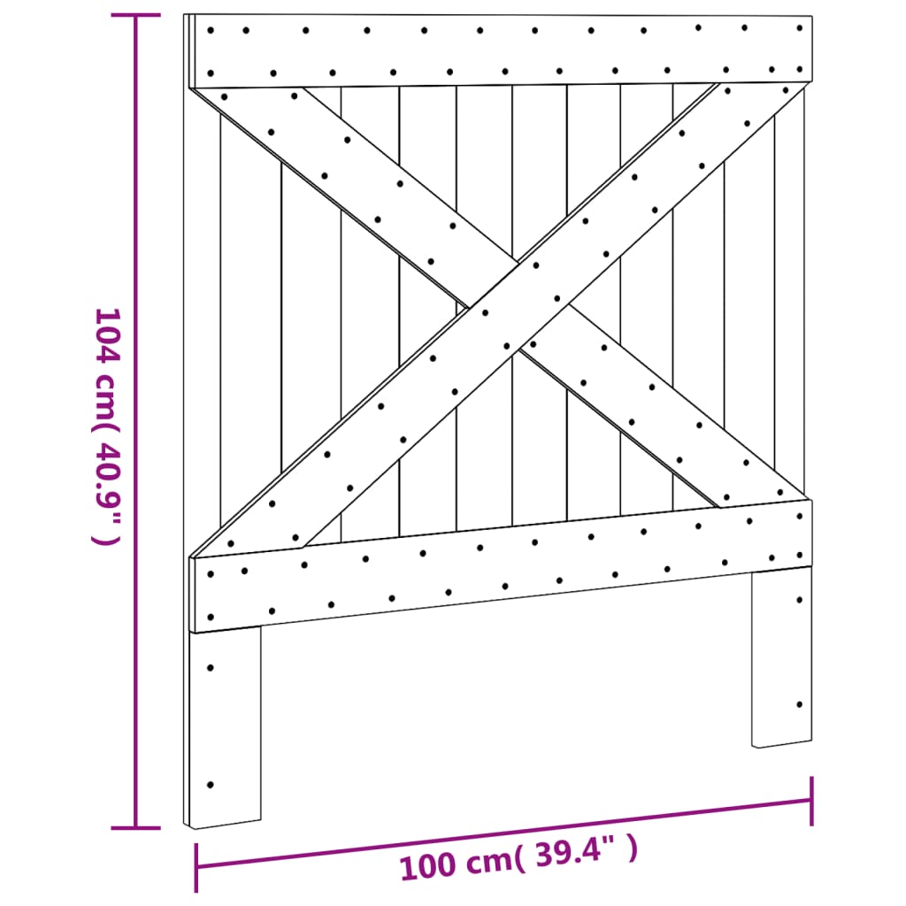 Hoofdbord 100x104 cm massief grenenhout