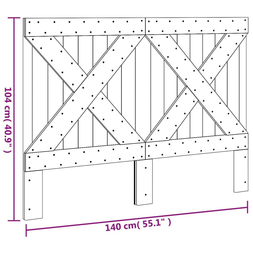 Hoofdbord 100x104 cm massief grenenhout