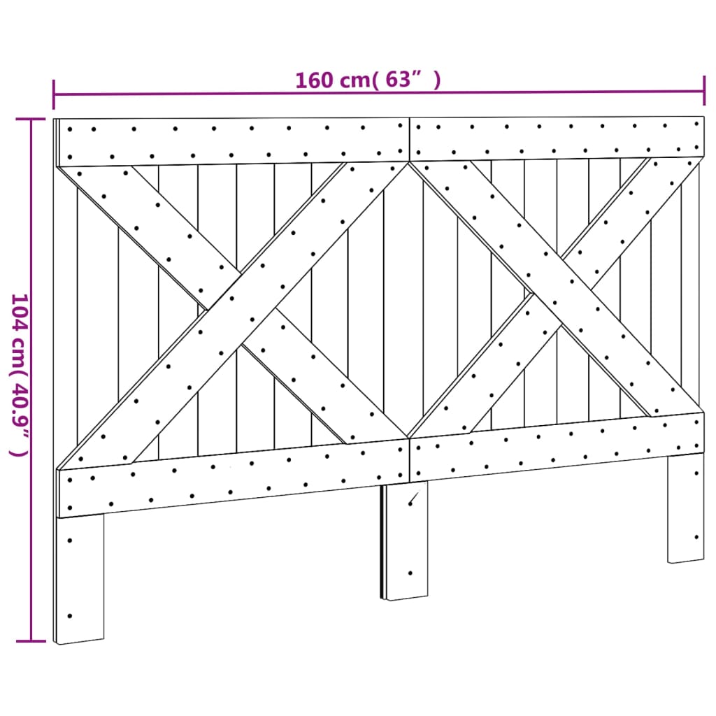 Hoofdbord 100x104 cm massief grenenhout