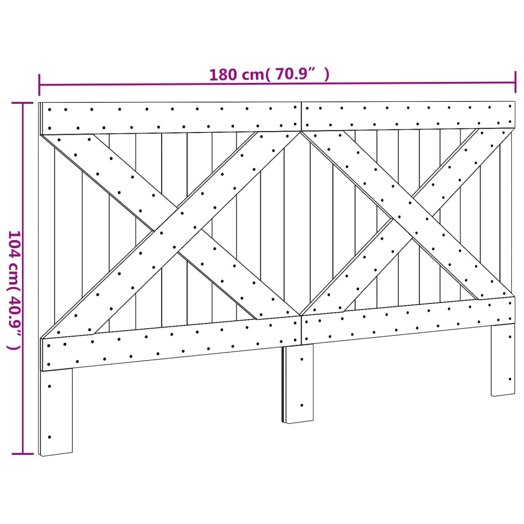 Hoofdbord 100x104 cm massief grenenhout