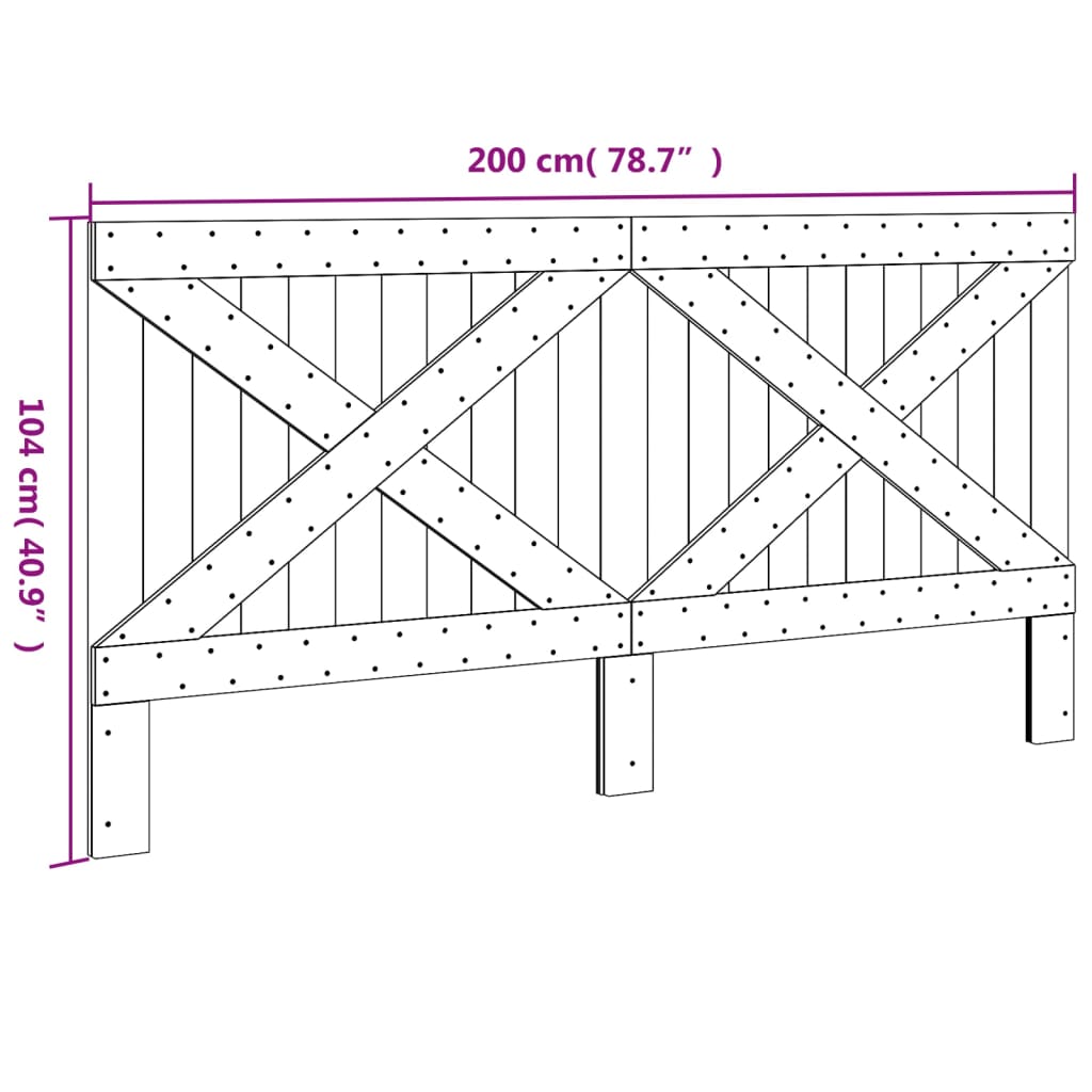 Hoofdbord 100x104 cm massief grenenhout