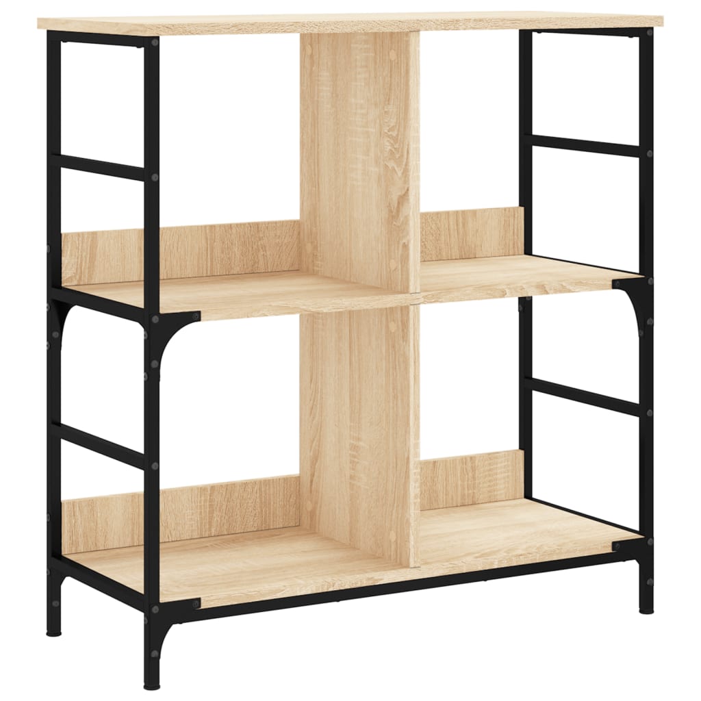 Boekenrek 78,5x33x82 cm bewerkt hout bruin eikenkleur