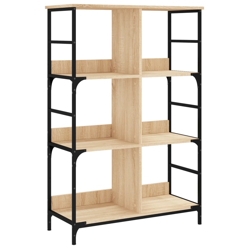 Boekenrek 78,5x33x82 cm bewerkt hout bruin eikenkleur