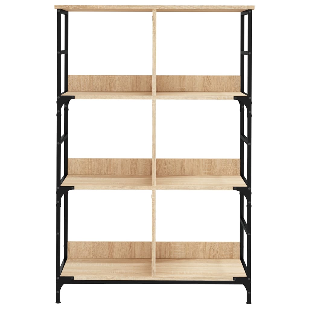 Boekenrek 78,5x33x82 cm bewerkt hout bruin eikenkleur