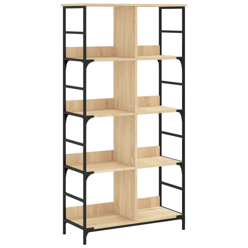 Boekenrek 78,5x33x82 cm bewerkt hout bruin eikenkleur