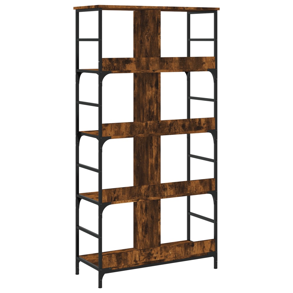 Boekenrek 78,5x33x82 cm bewerkt hout bruin eikenkleur