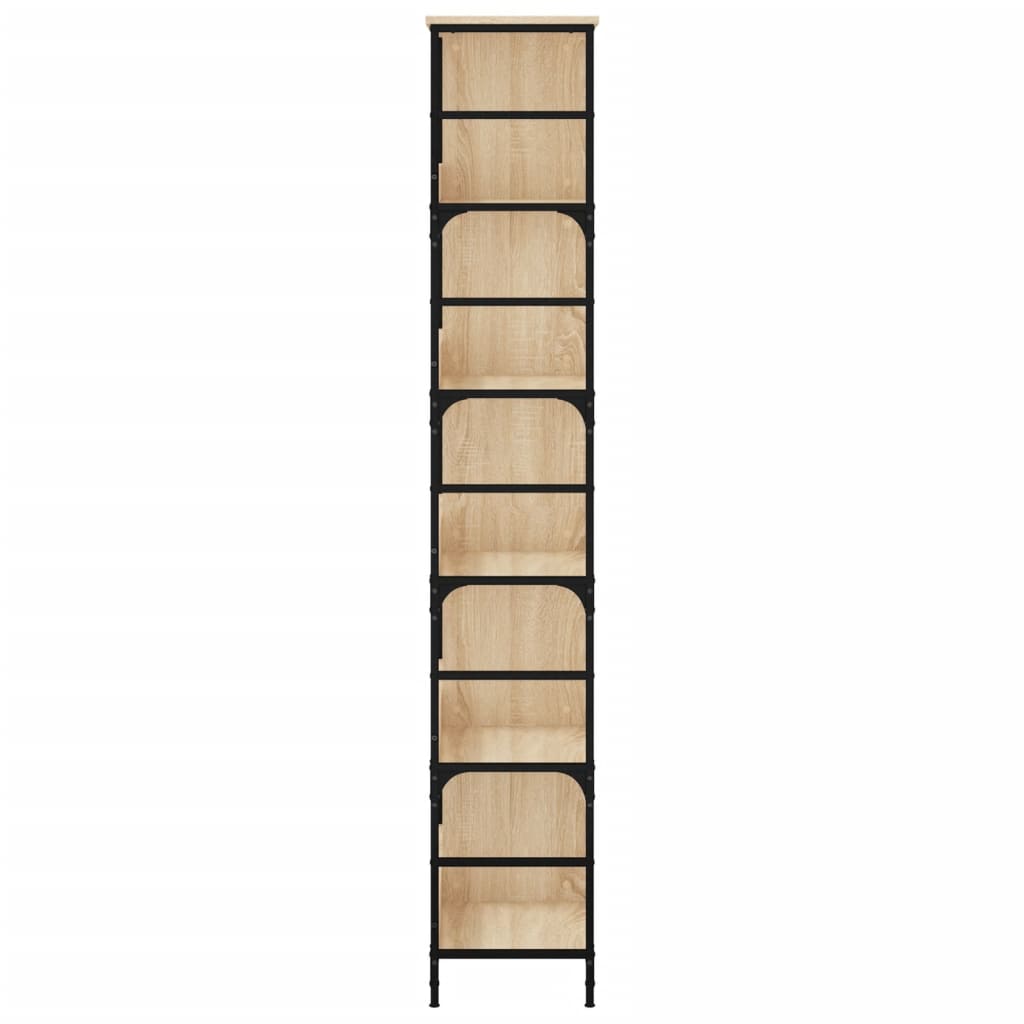 Boekenrek 78,5x33x82 cm bewerkt hout bruin eikenkleur