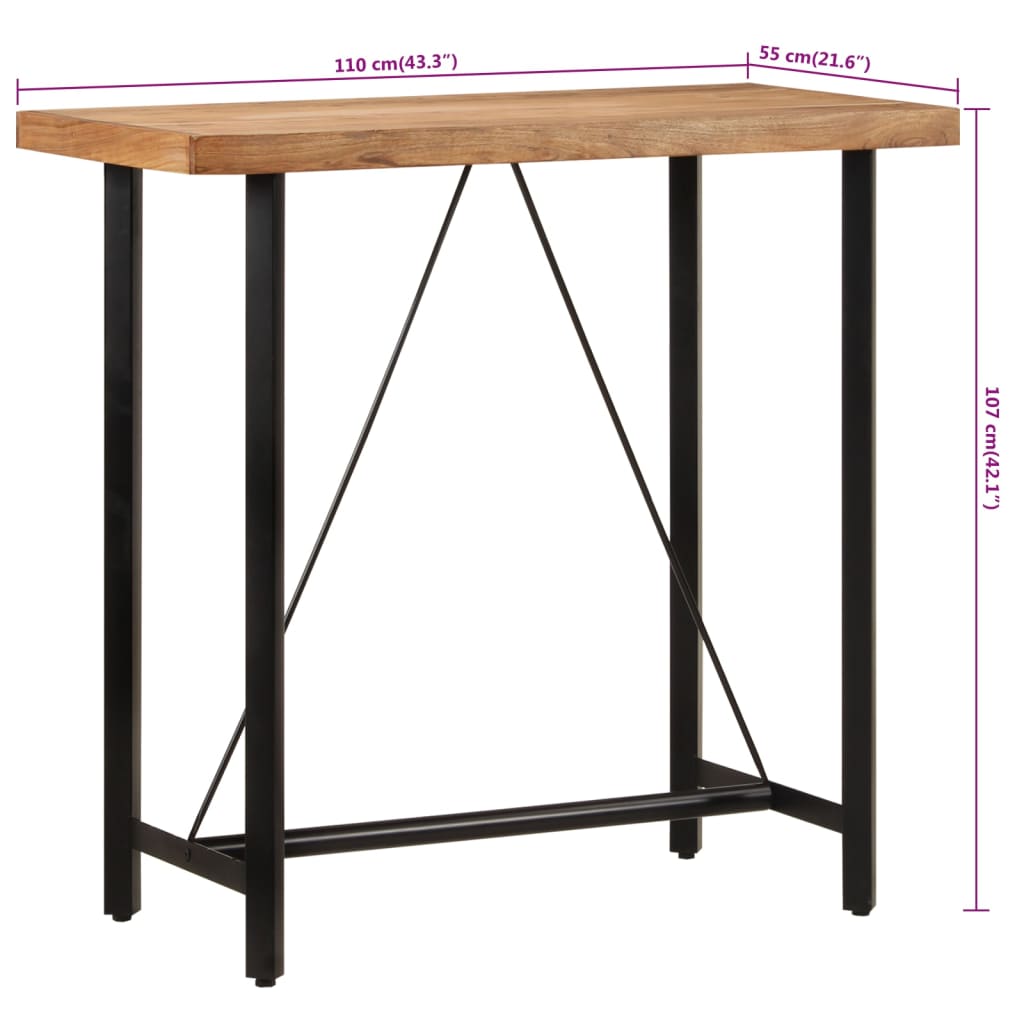 Bartafel 150x70x107 cm massief acaciahout