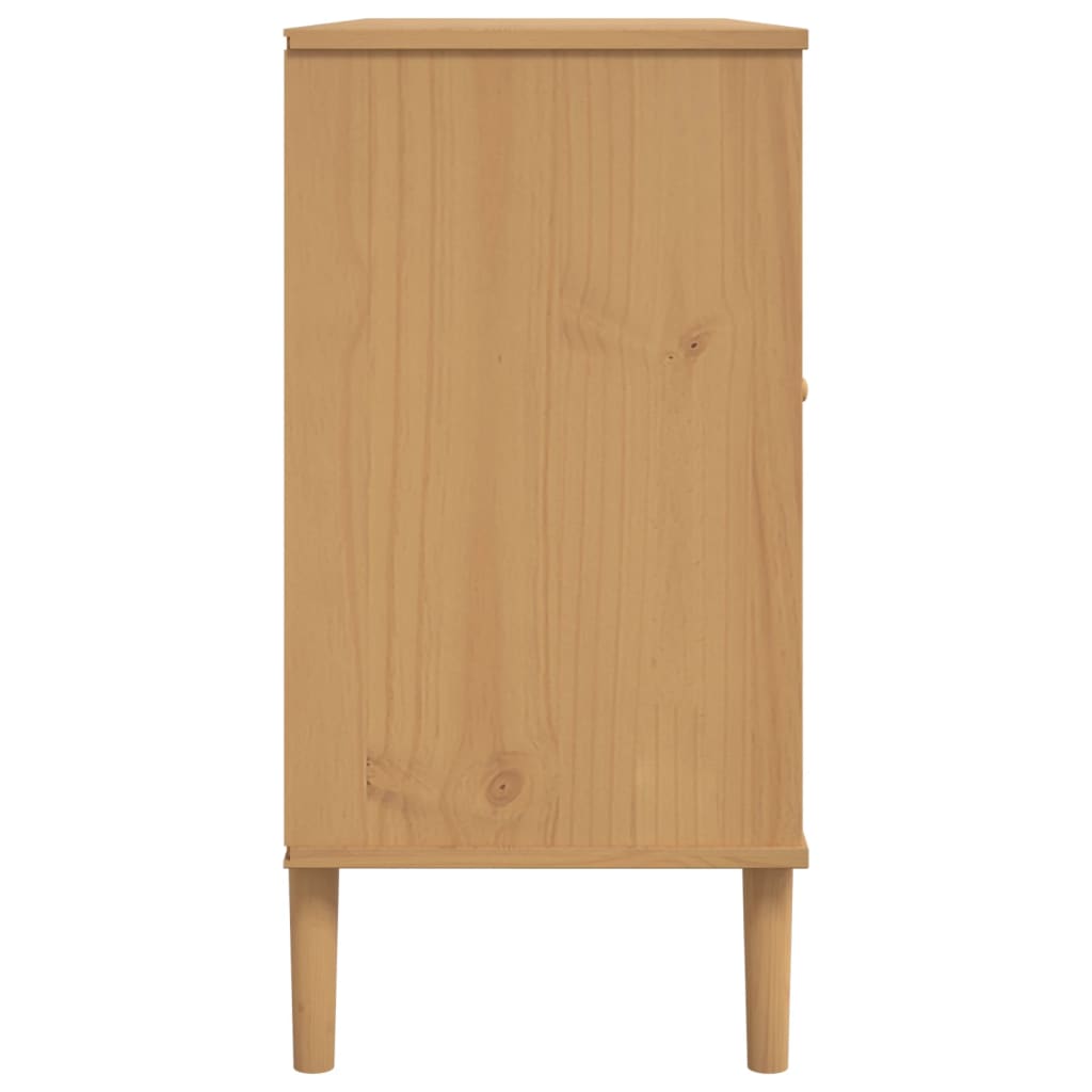 Dressoir SENJA rattan-look 112x40x80 cm grenenhout