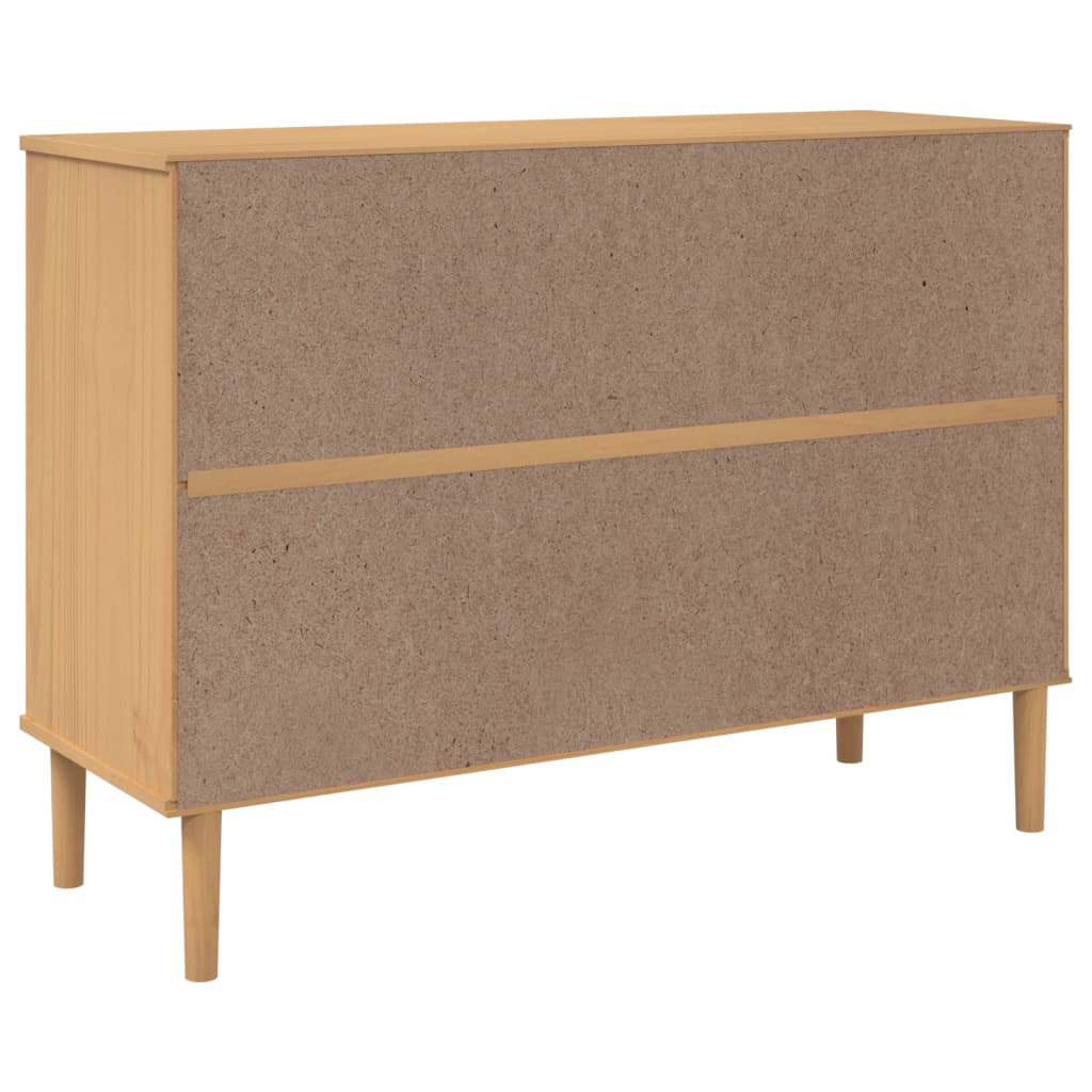 Dressoir SENJA rattan-look 112x40x80 cm grenenhout