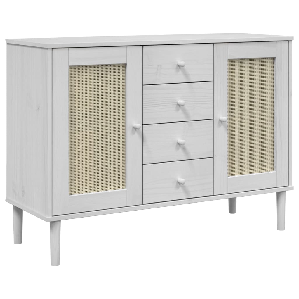 Dressoir SENJA rattan-look 112x40x80 cm grenenhout