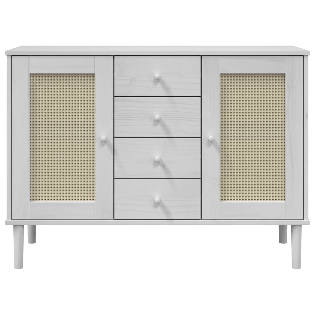 Dressoir SENJA rattan-look 112x40x80 cm grenenhout