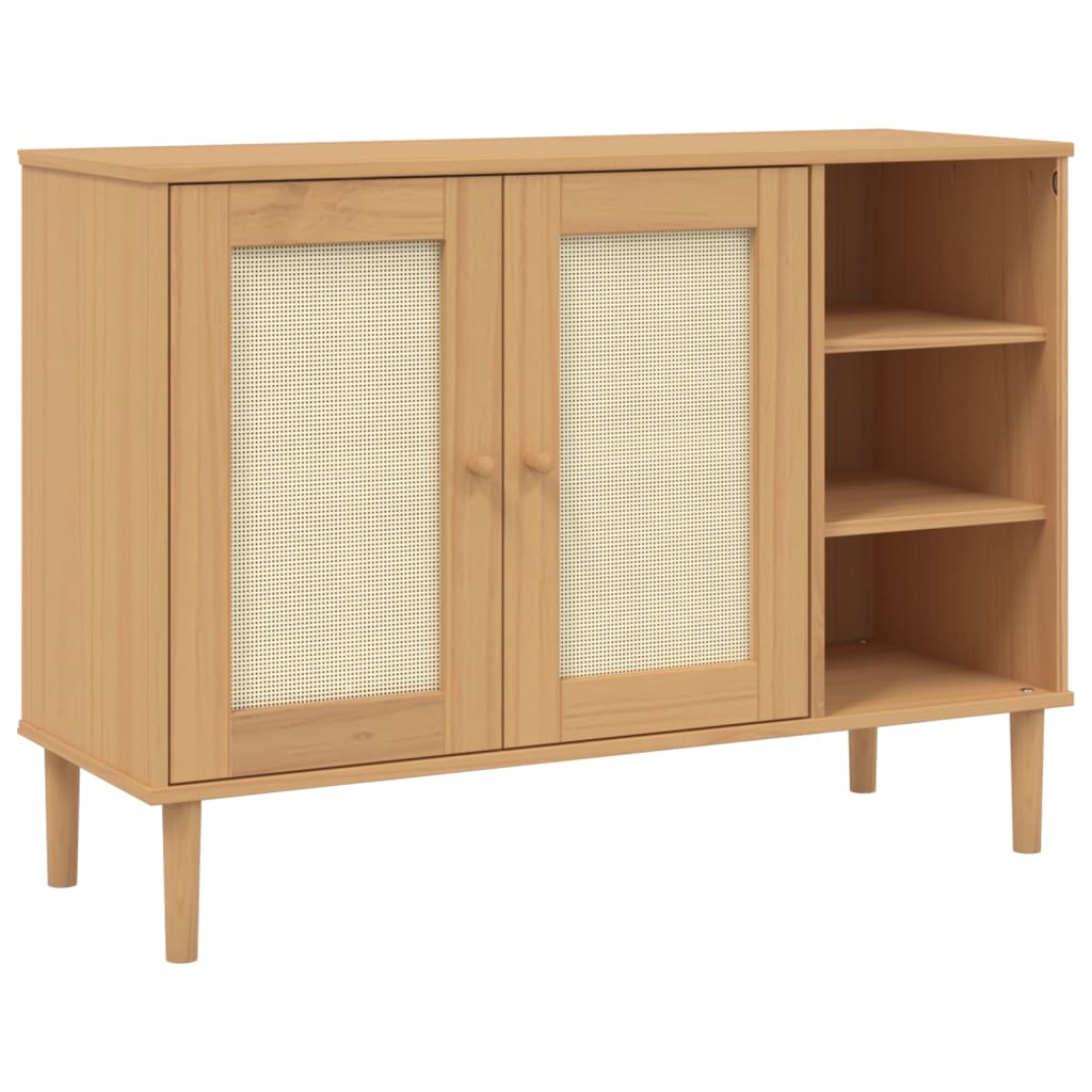 Dressoir SENJA 112x40x80 cm rattan massief grenenhout