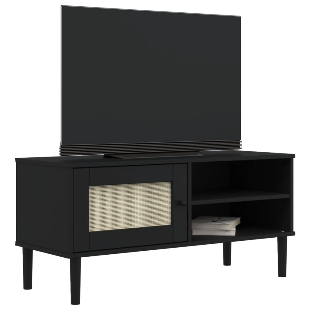 Tv-meubel SENJA 106x40x49 cm rattan massief grenenhout