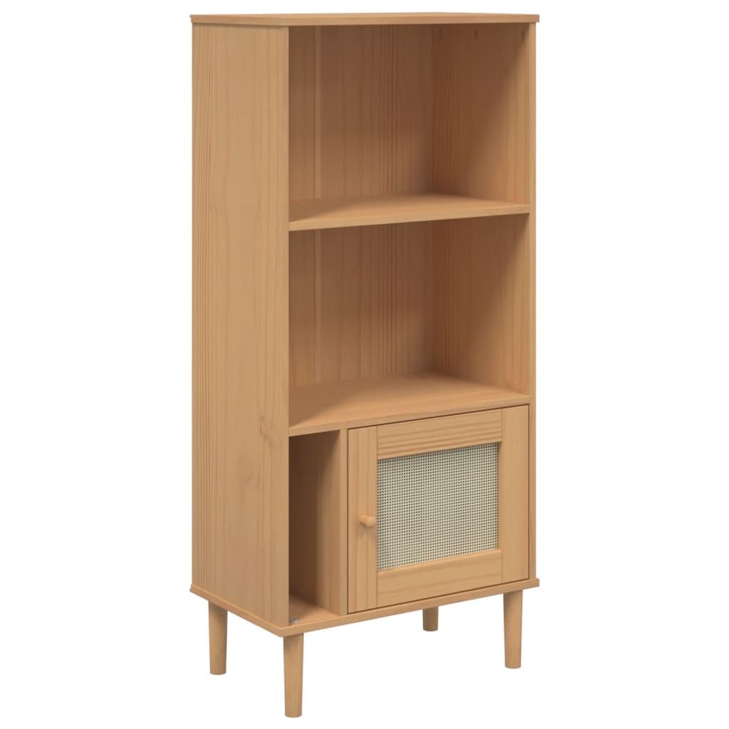 Boekenkast SENJA rattan-look 60x35x130 cm grenenhout