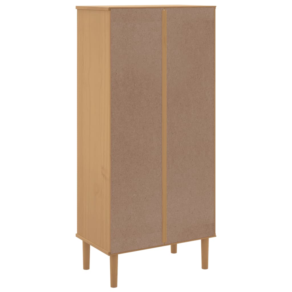 Boekenkast SENJA rattan-look 60x35x130 cm grenenhout