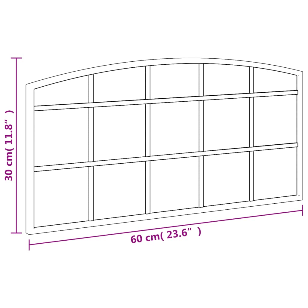 Wandspiegel boog 80x40 cm ijzer zwart