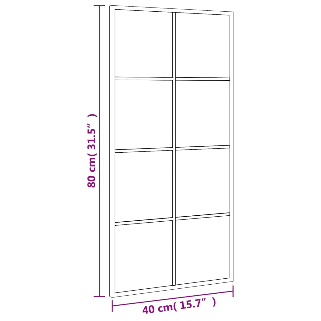 Wandspiegel rechthoekig 40x80 cm ijzer zwart