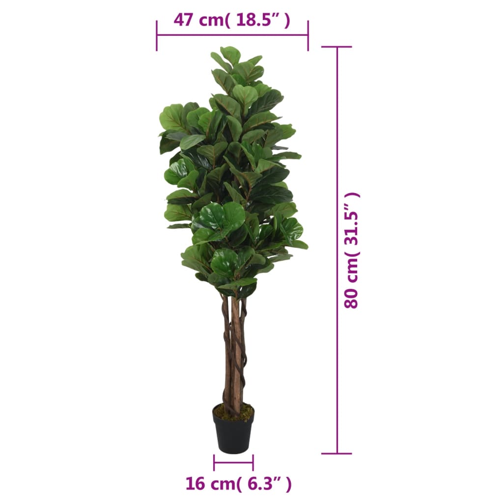 Kunstplant vijgenboom 134 bladeren 120 cm groen