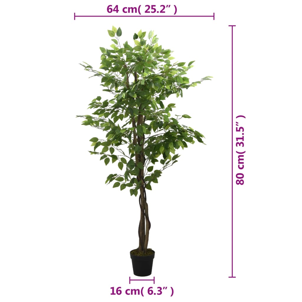 Kunstplant ficus 1260 bladeren 200 cm groen