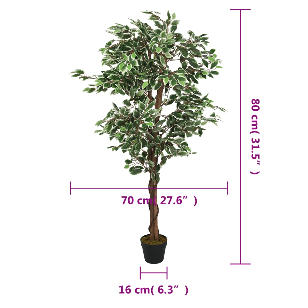 Kunstplant ficus 378 bladeren 80 cm groen