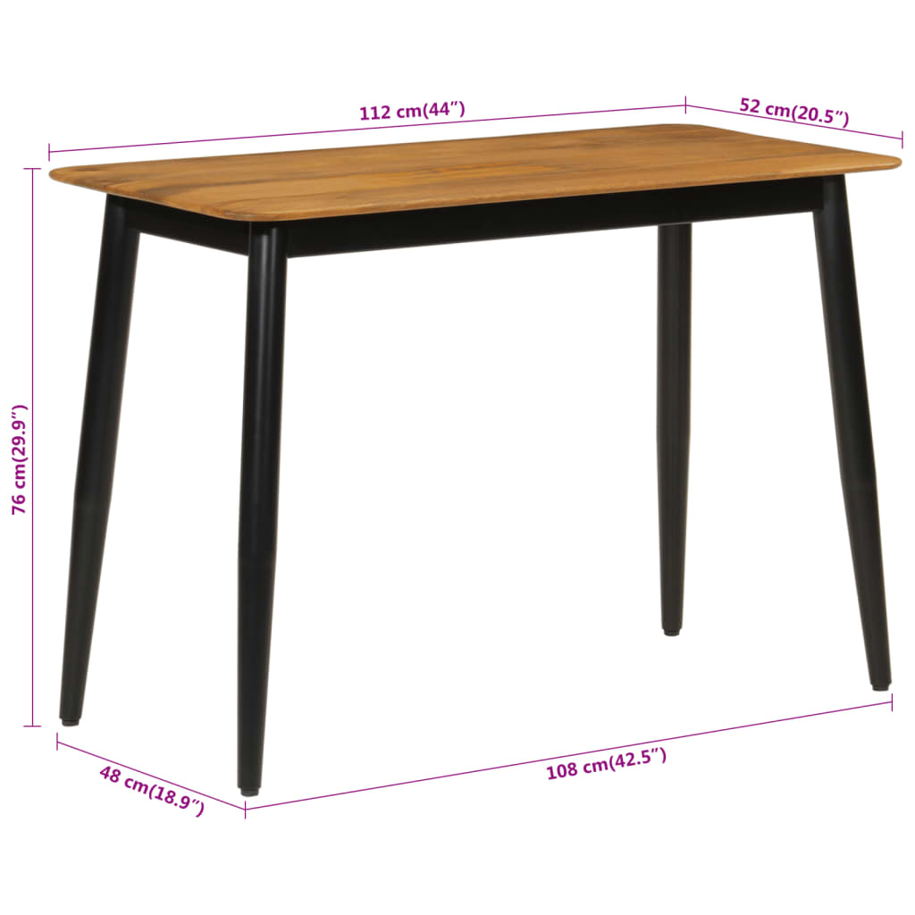 Eettafel 180x90x76 cm massief mangohout