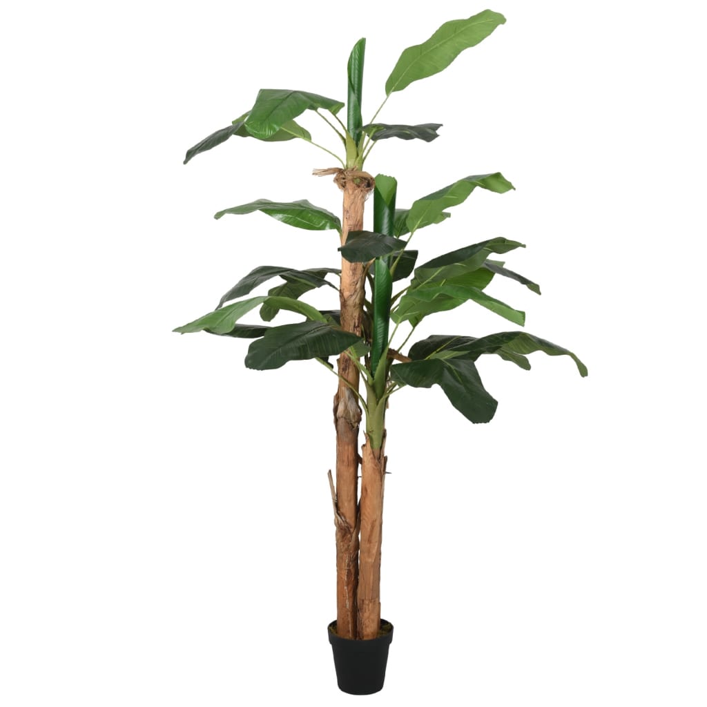 Kunstplant bananenboom 9 bladeren 120 cm groen