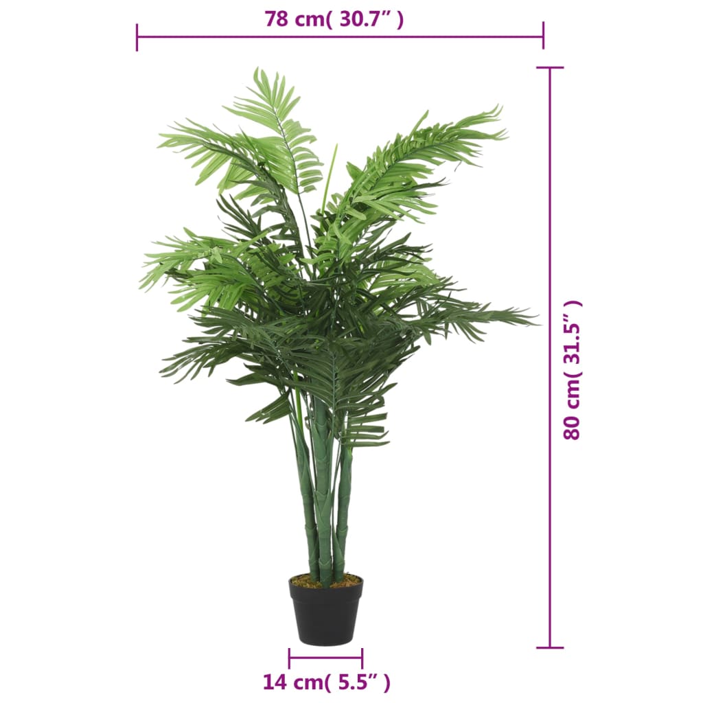 Kunstplant palmboom 28 bladeren 120 cm groen