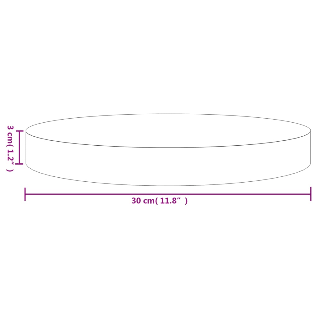 Tafelblad rond Ø70x3 cm massief grenenhout