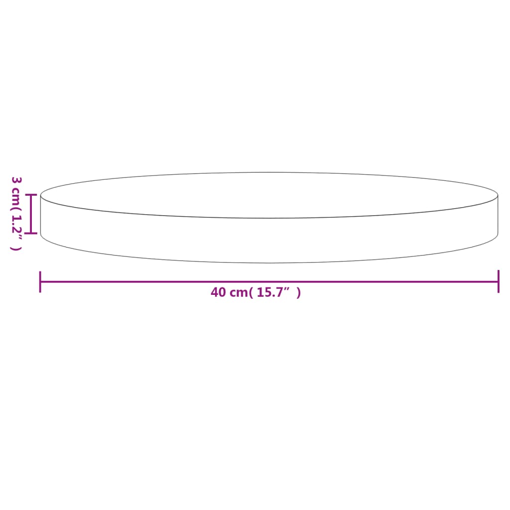 Tafelblad rond Ø70x3 cm massief grenenhout