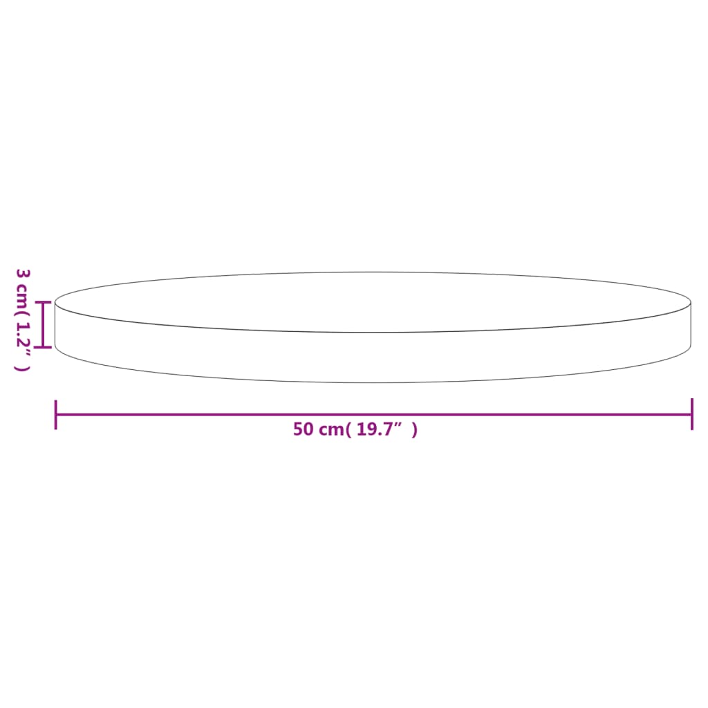 Tafelblad rond Ø70x3 cm massief grenenhout