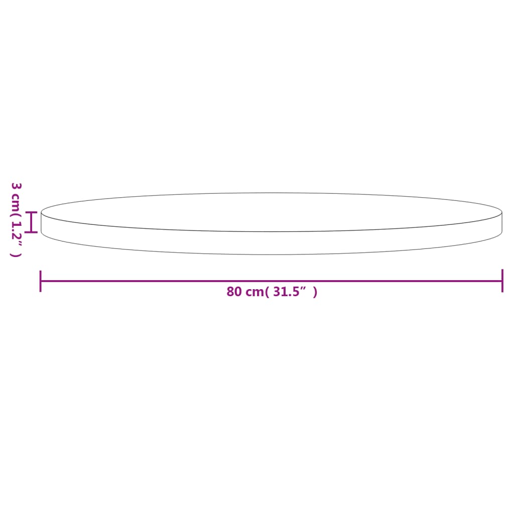 Tafelblad rond Ø70x3 cm massief grenenhout