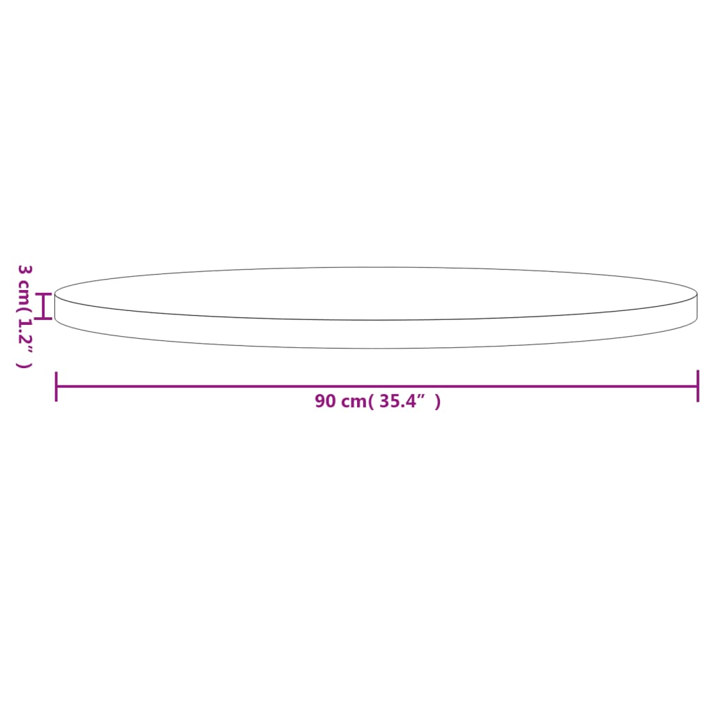 Tafelblad rond Ø70x3 cm massief grenenhout