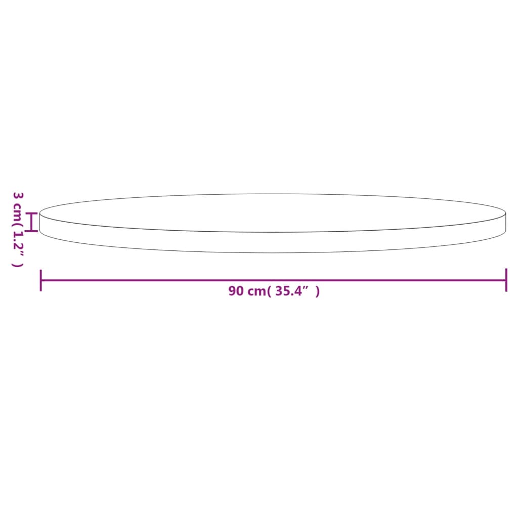 Tafelblad rond Ø70x3 cm massief grenenhout