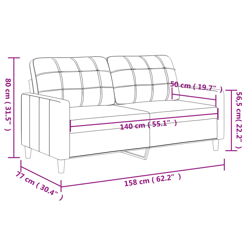 Driezitsbank 180 cm stof