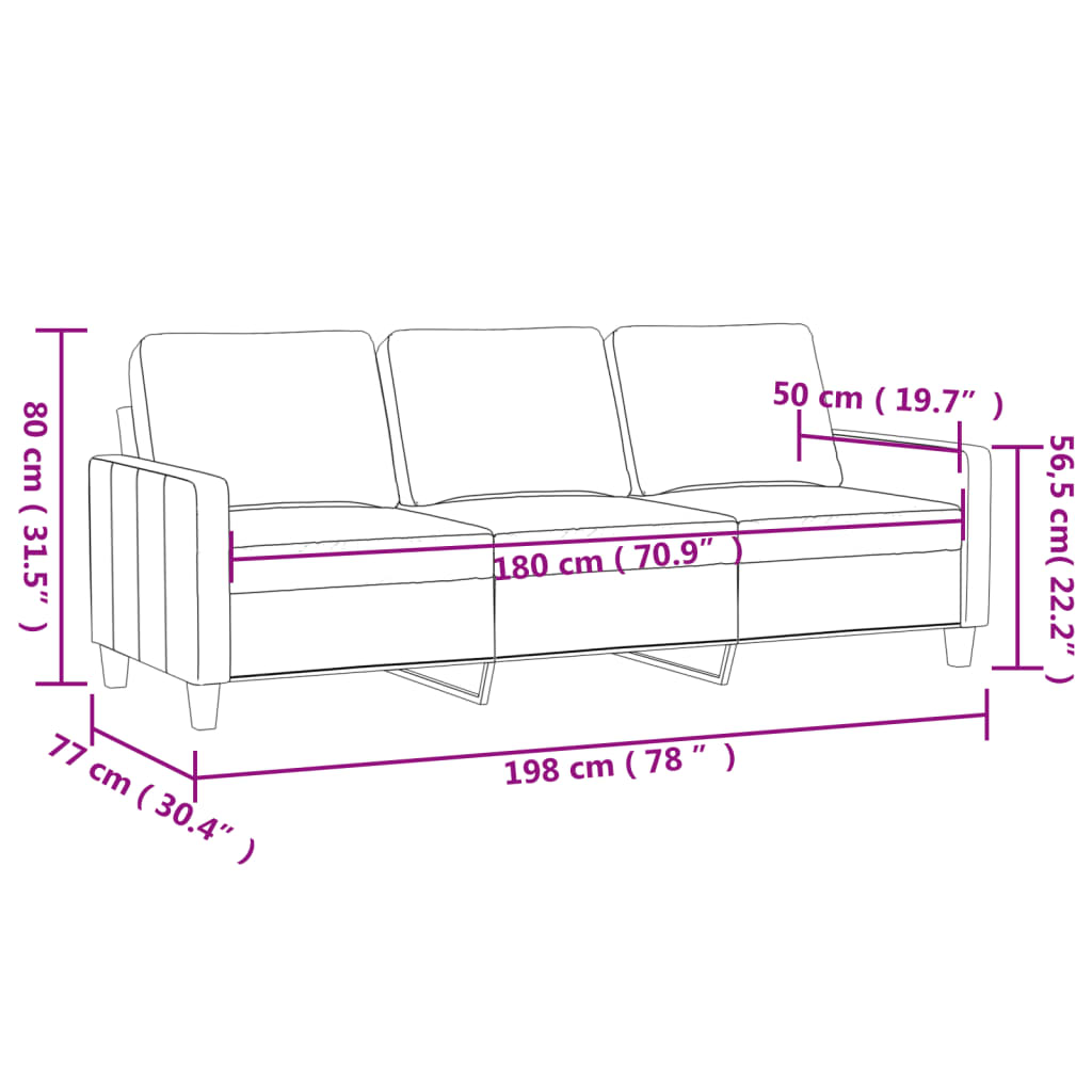 Tweezitsbank 120 cm kunstleer