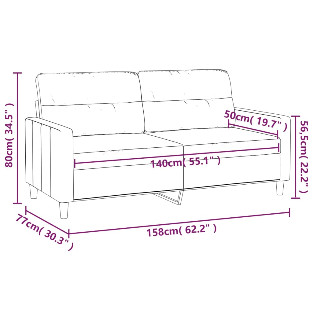 Tweezitsbank 120 cm stof