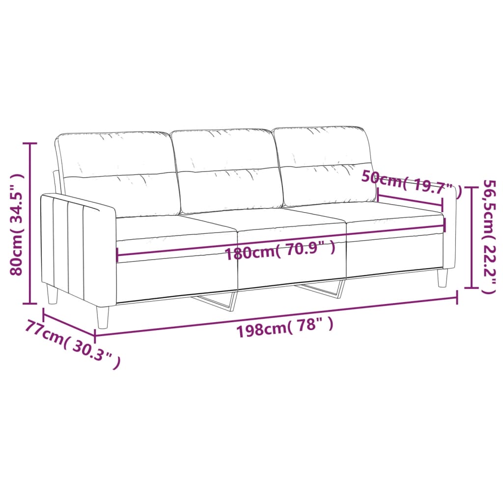 Tweezitsbank 120 cm stof crèmekleurig