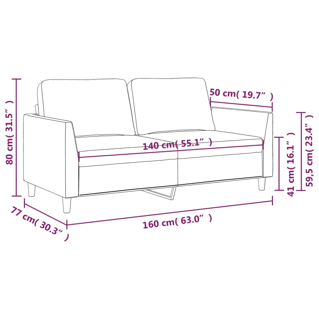 Fauteuil 60 cm kunstleer