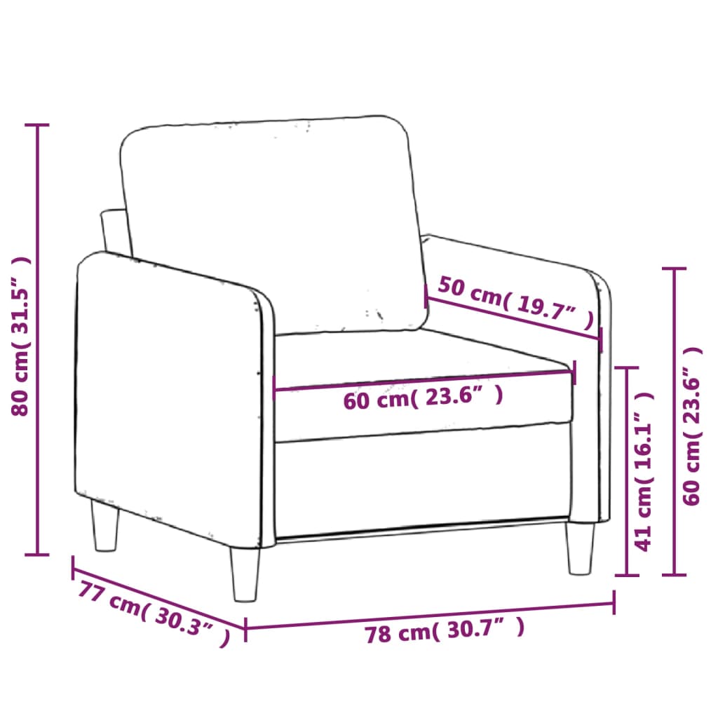 Fauteuil 60 cm stof