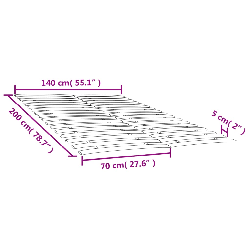 Lattenbodem met 17 latten 120x200 cm