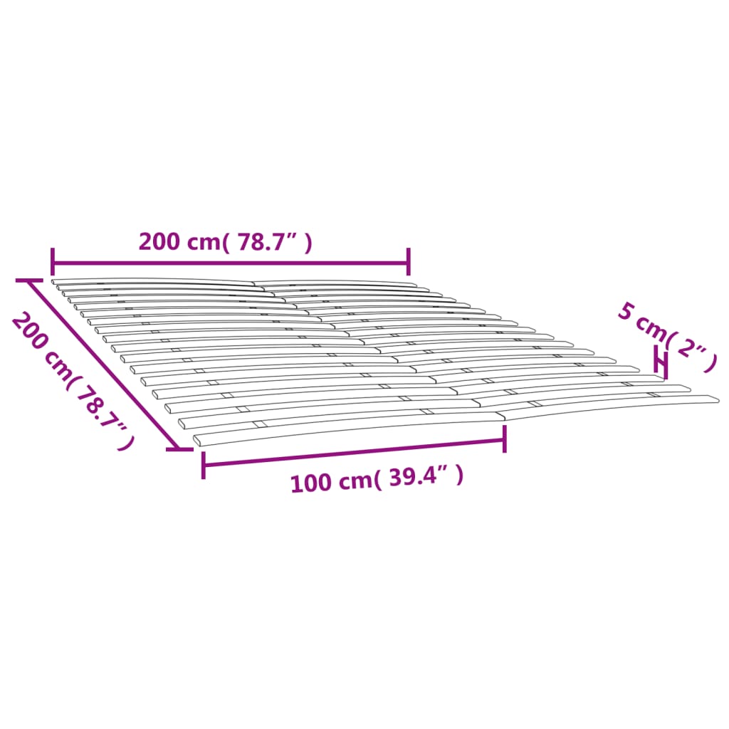 Lattenbodem met 17 latten 120x200 cm