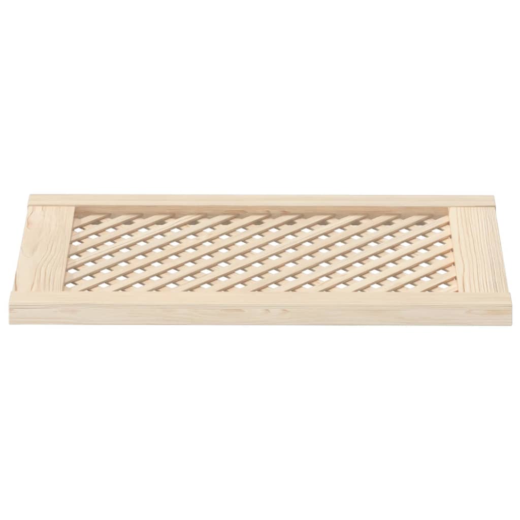 Kastdeuren met latwerk 2 st 39,5x61,5 cm massief grenenhout