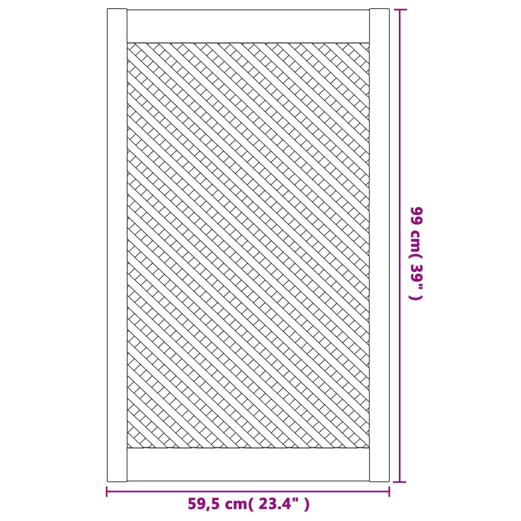 Kastdeuren met latwerk 2 st 39,5x61,5 cm massief grenenhout